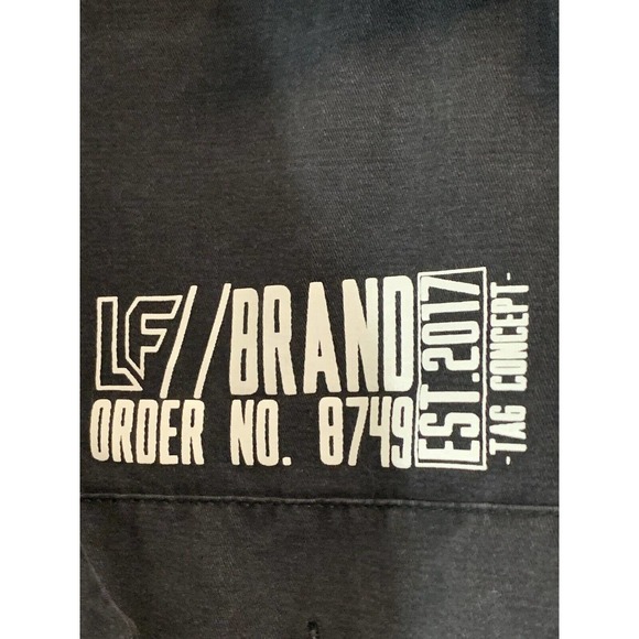 LF The Brand Women’s Black CARGO 8749 Graphic Cropped Distressed Jacket Size XS - Picture 8 of 12